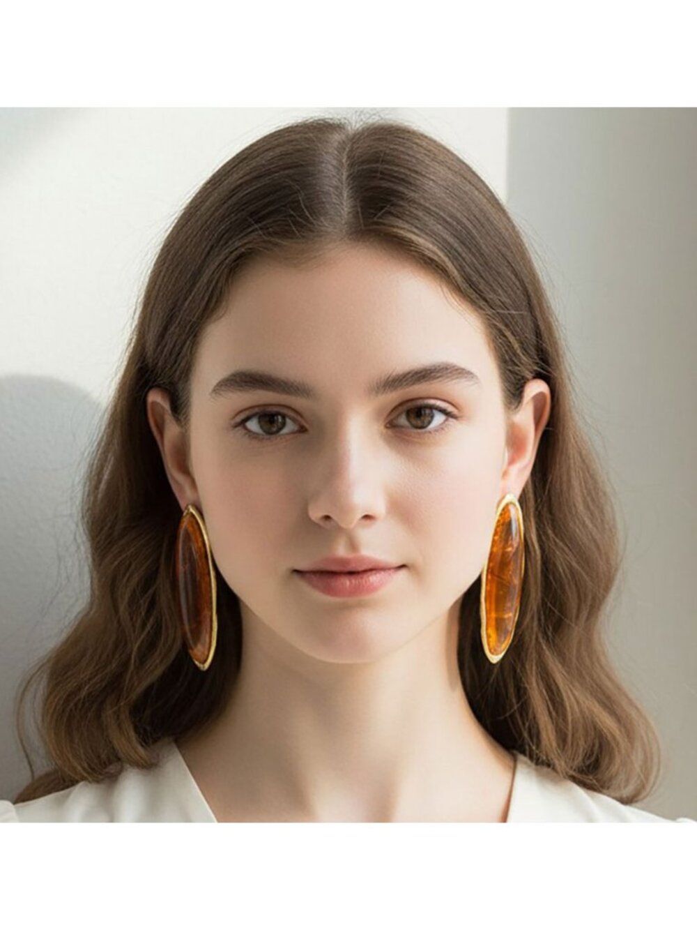 Tigerstars Bold Tortoise Oval Resin Statement Earrings